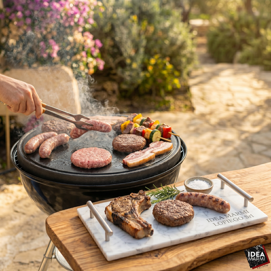 Set Gourmet Barbecue Lavica e Vassoio di Marmo Personalizzabile