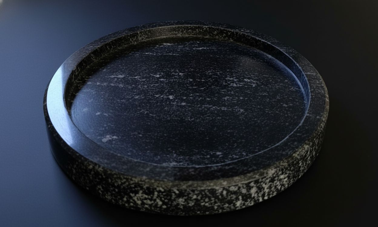 Portaoggetti in granito nero – realizzato artigianalmente