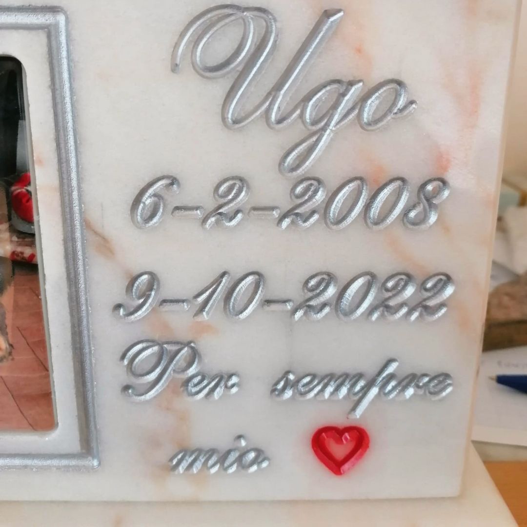 Urna in marmo rosa Portogallo lucido per ceneri di animali personalizzabile