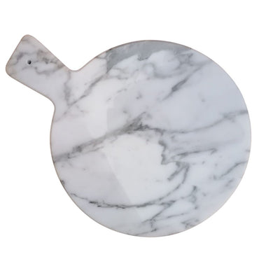 Vassoio tondo con manico in marmo bianco di Carrara - eleganza e unicità per la tua casa